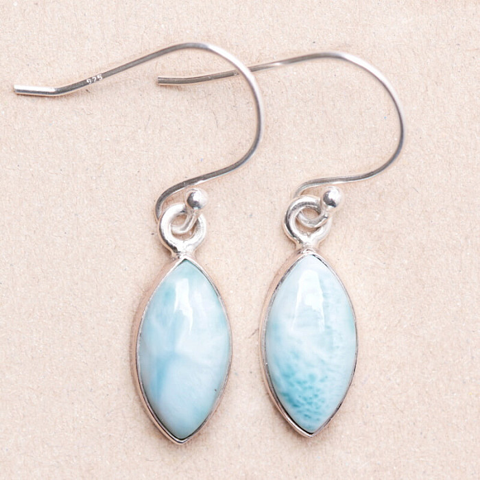 Larimar náušnice stříbro Ag 925 E2496 - 1