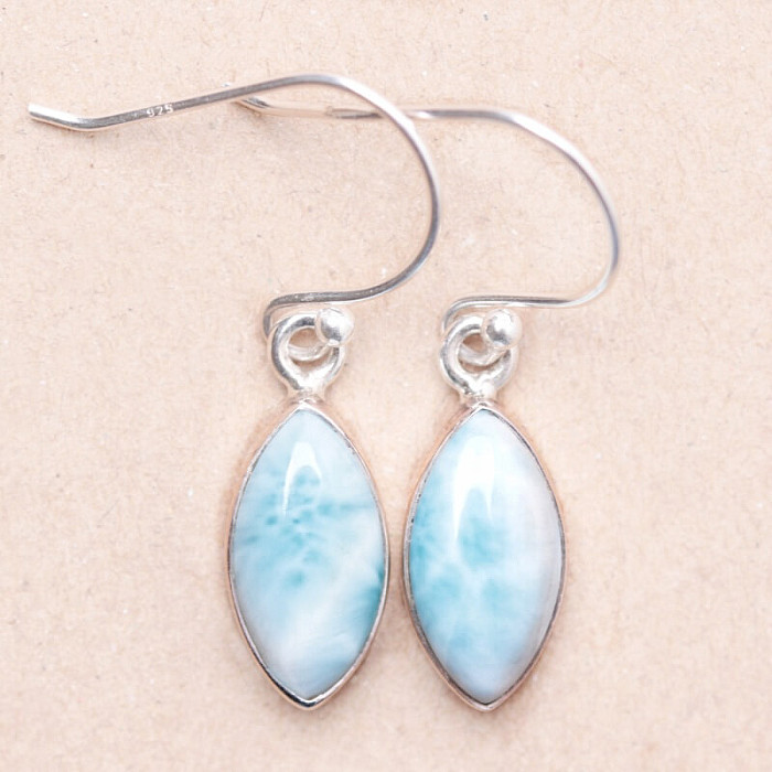 Larimar náušnice stříbro Ag 925 E2517 - 1