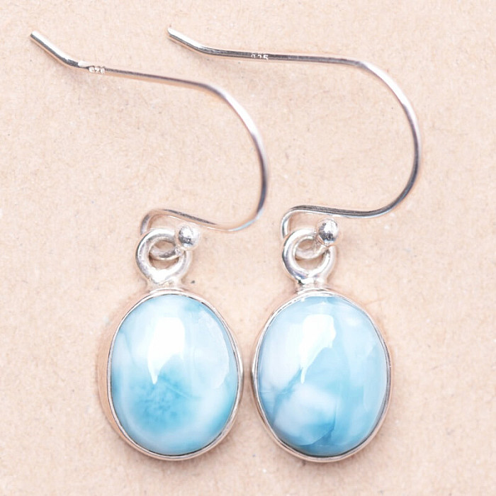 Larimar náušnice stříbro Ag 925 E2524 - 1