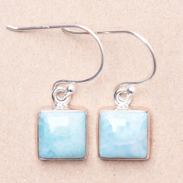 Larimar náušnice stříbro Ag 925 E2533 - 1