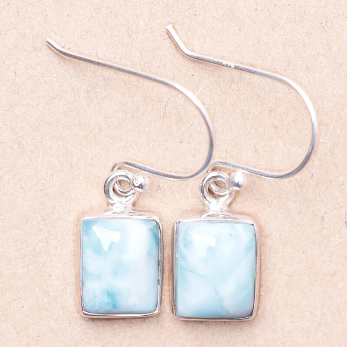 Larimar náušnice stříbro Ag 925 E2535 - 1