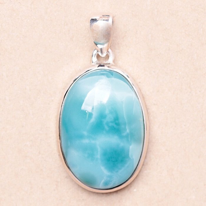 Larimar přívěsek stříbro Ag 925 LOT250 - 3 cm