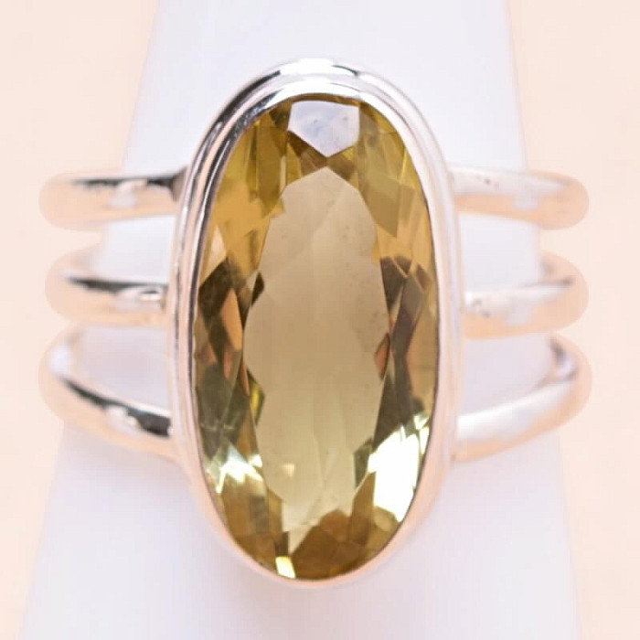 Topaz žlutý Lemon prsten stříbro Ag 925 56937 - 55 mm (US 7