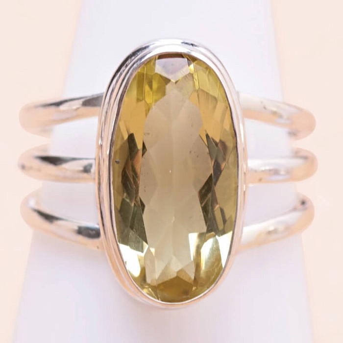 Topaz žlutý Lemon prsten stříbro Ag 925 56940 - 59 mm (US 9)