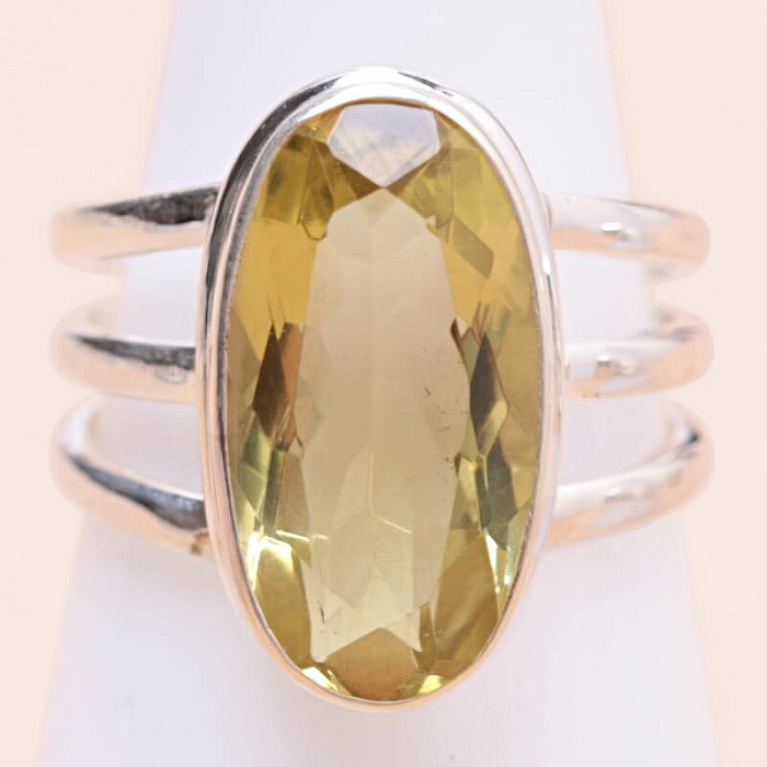 Topaz žlutý Lemon prsten stříbro Ag 925 57036 - 55 mm (US 7