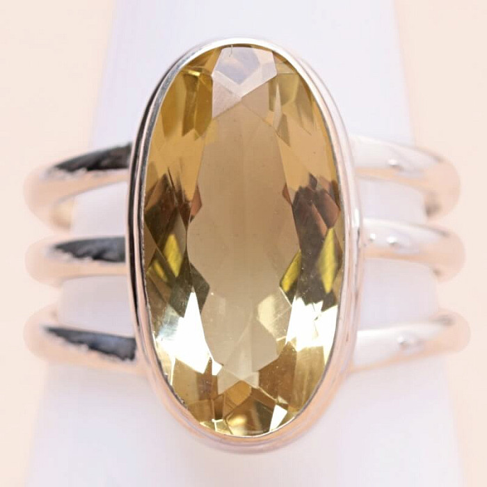 Topaz žlutý Lemon prsten stříbro Ag 925 57038 - 56 mm (US 7