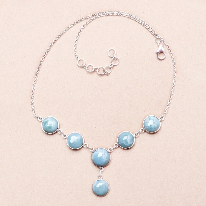 Larimar náhrdelník stříbro Ag 925 94281 - cca 39