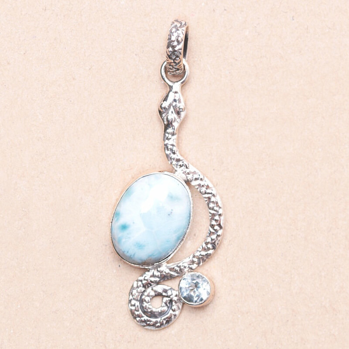 Larimar přívěsek stříbro Ag 925 69505 - 4 cm