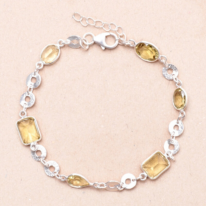 Lemon topaz náramek stříbro Ag 925 94313 - 19 - 22 cm