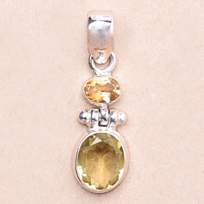 Topaz žlutý Lemon přívěsek stříbro Ag 925 82093 - 2