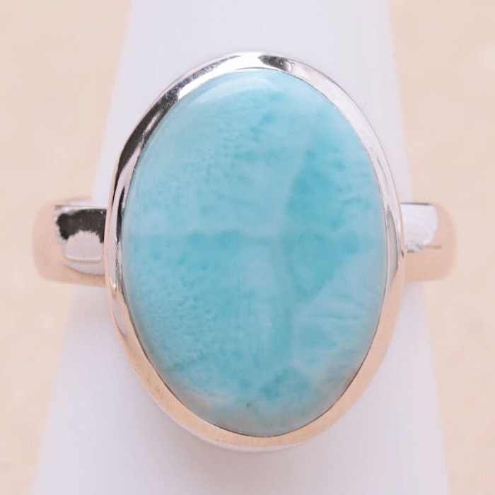 Larimar prsten stříbro Ag 925 LOT341 - 55 mm (US 7