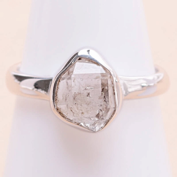 Herkimer diamant prsten stříbro Ag 925 LOT82 - 54 mm (US 7)