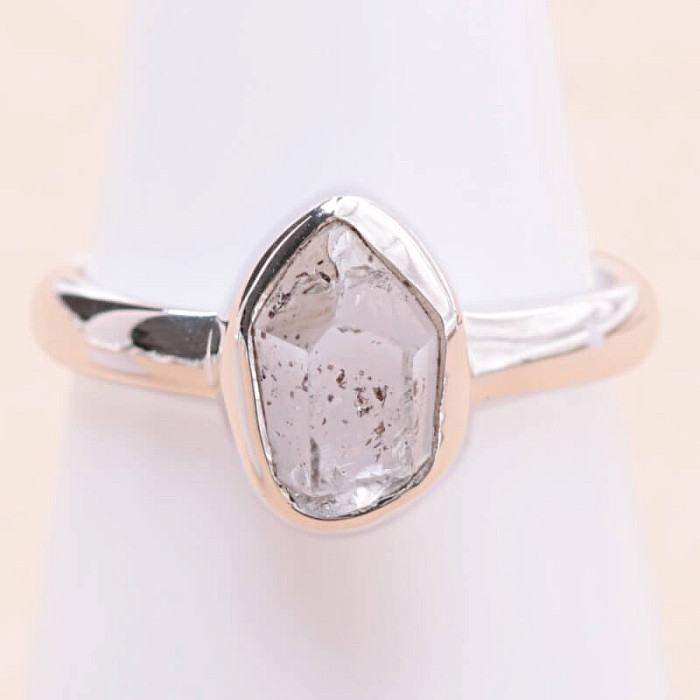 Herkimer diamant prsten stříbro Ag 925 LOT83 - 54 mm (US 7)